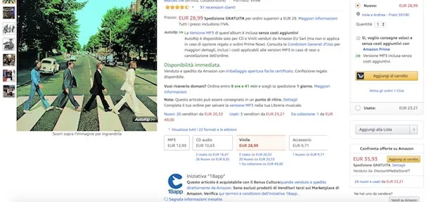 18app amazon inserzione