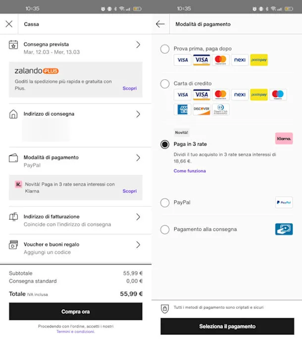 Come pagare con Klarna su Zalando