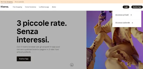 registrarsi a Klarna