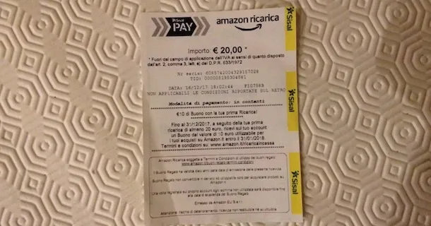 Pagare con buono regalo Amazon