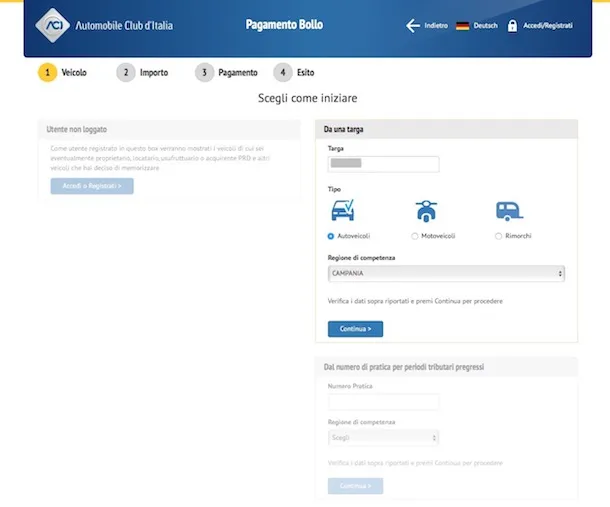 Pagare il bollo dell’auto online tramite ACI