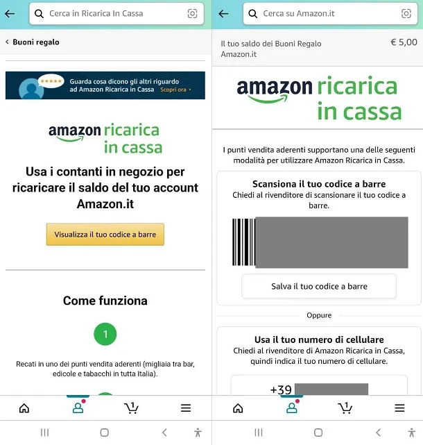 Pagare tramite Ricarica in cassa