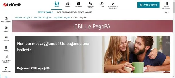 pagare CBILL UniCredit