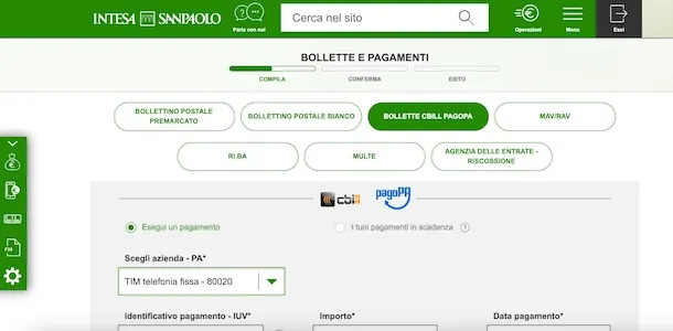 pagare bolletta TIM con CBILL