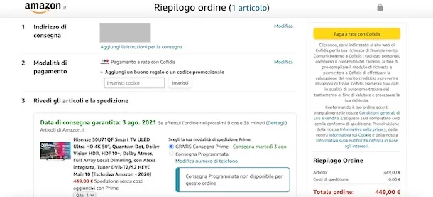 Come pagare a rate con PayPal su Amazon